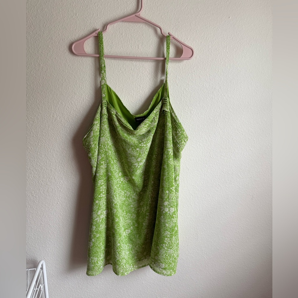Torrid Floral Greenery Square Neck Chiffon Cami - Picture 3 of 9